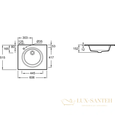 раковина jacob delafon odeon rive gauche eb2560-de2 60,6х51,5 см, черный матовый