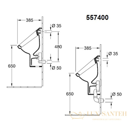 писсуар villeroy & boch architectura 55740001, белый