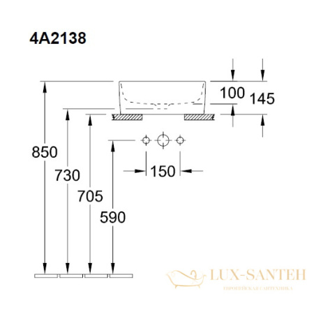 раковина накладная villeroy & boch collaro 4a2138rw ceramicplus 380х380 мм, белый матовый