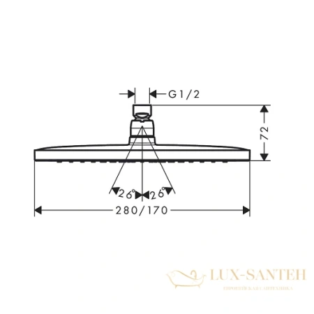 верхний душ hansgrohe croma e 280 1jet 26257000 хром