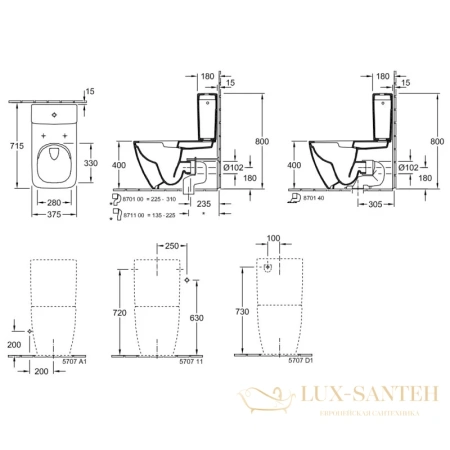 чаша напольного безободкового унитаза villeroy & boch venticello 4612r0r1, альпийский белый