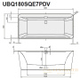 квариловая ванна villeroy & boch squaro edge 12 180х80 ubq180sqe7pdv-01, белый alpin