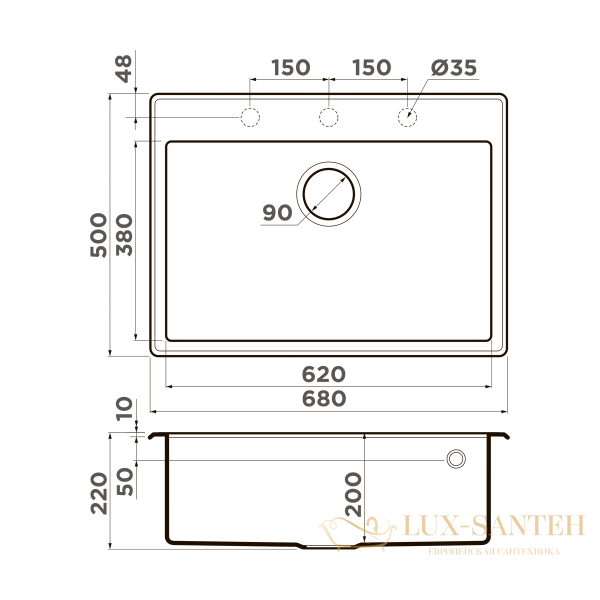 кухонная мойка omoikiri tedori 68-wh tetogranit х белый, 4993967