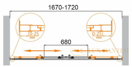 душевая дверь cezares molveno molveno-bf-2-170-c-cr-iv 170 см профиль хром, стекло прозрачное