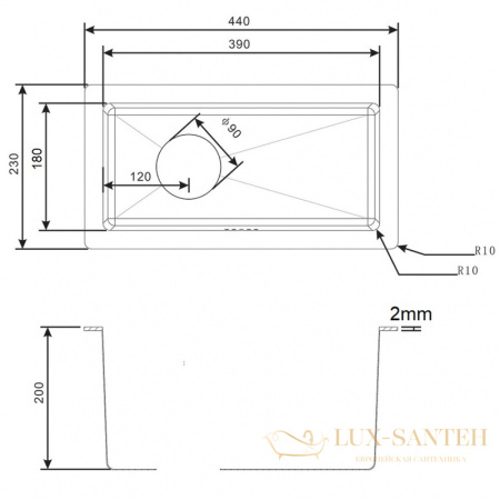 кухонная мойка zorg light bronze zl r 230440 bronze, бронза