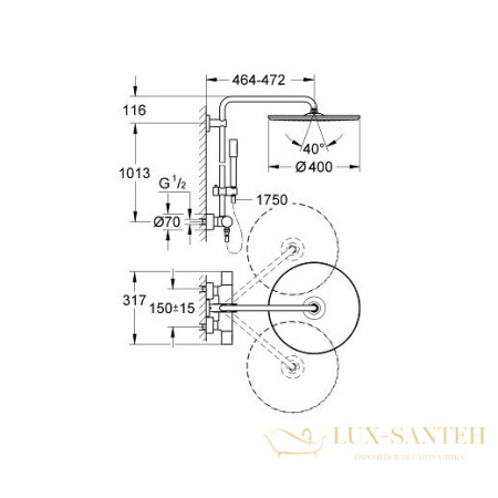 душевая система grohe rainshower 27174001, хром