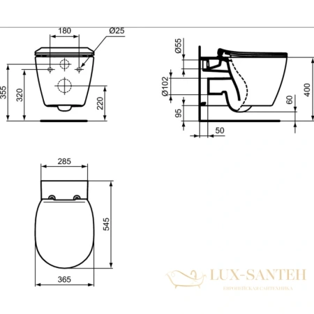 подвесной унитаз ideal standard connect aquablade e047901, белый