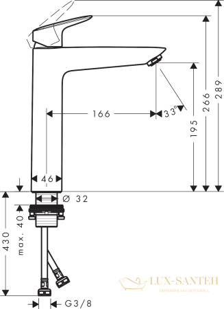 смеситель для раковины hansgrohe logis 71091000