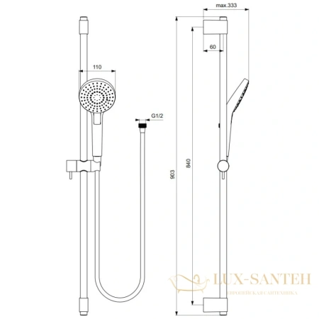 душевой гарнитур ideal standard idealrain evo round l3 b2237aa, хром