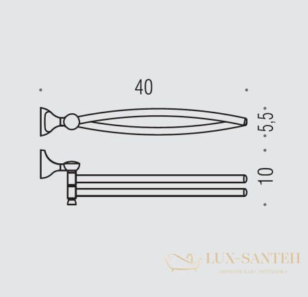 полотенцедержатель двойной colombo design melo b1212 40 см, хром