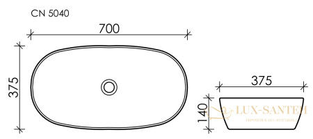 умывальник чаша накладная овальная белый, ceramica nova element 700*375*140мм cn5040