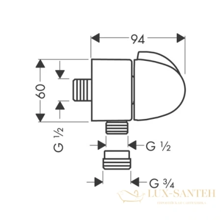 шланговое подсоединение hansgrohe fixfit stop 27452000 хром