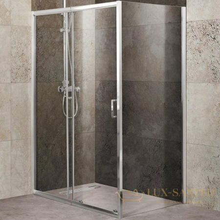 душевой уголок belbagno unique unique-ah-1-120/135-90-c-cr 135х90 см профиль хром, стекло прозрачное 