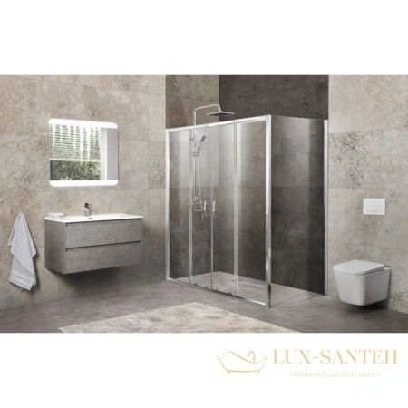 душевой уголок belbagno unique-ah-21 unique-ah-21-170/200-90-p-cr 170-200x90 см, стекло текстурное