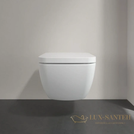 подвесной безободковый унитаз villeroy & boch collaro 4626hs01 с сиденьем микролифт, альпийский белый