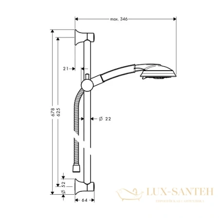 душевой набор hansgrohe raindance classic 100 3jet 27843090 хром/золото