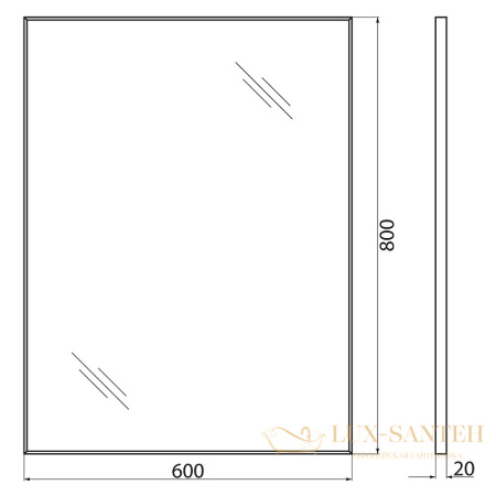 зеркало belbagno spc spc-al-600-800 nero, черный