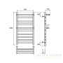 полотенцесушитель 500x1000 электрический point артемида pn14150pe п8 c 2 полками, левый/правый, хром
