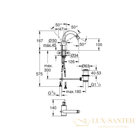 смеситель grohe atrio 32108dc3 для биде, сталь