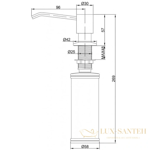 дозатор paulmark rein d002-g 350 мл, золотой