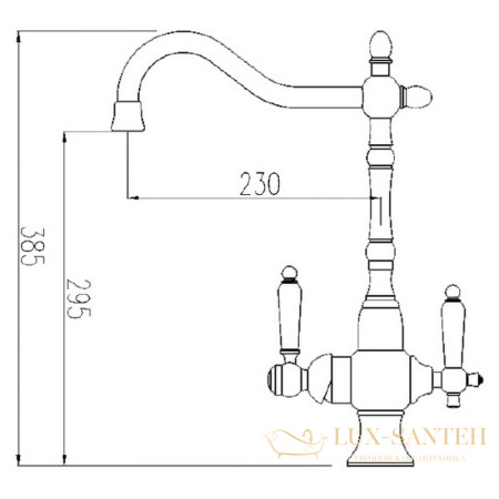 смеситель zorg clean water zr 336 yf-50 br для кухни, бронза