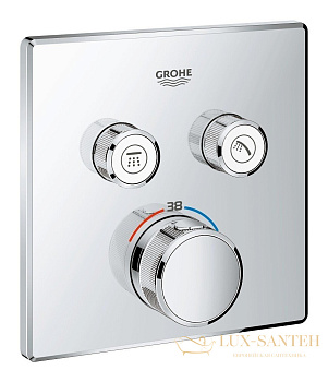 термостат встраиваемый для ванны и душа grohe grohtherm smartcontrol 29124000, на 2 потребителя, хром