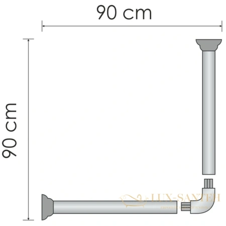 карниз wasserkraft elbe sc-729090 для ванны 90х90 см, черный