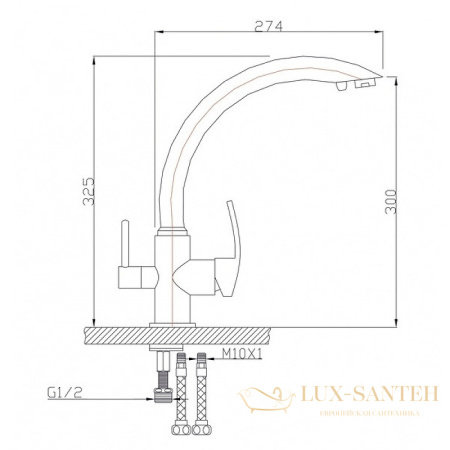 смеситель zorg sanitary zr314yf для кухни, хром