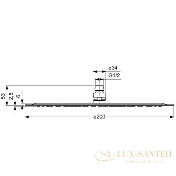 верхний душ ideal standard idealrain luxe b0383my 200 мм, нержавеющая сталь