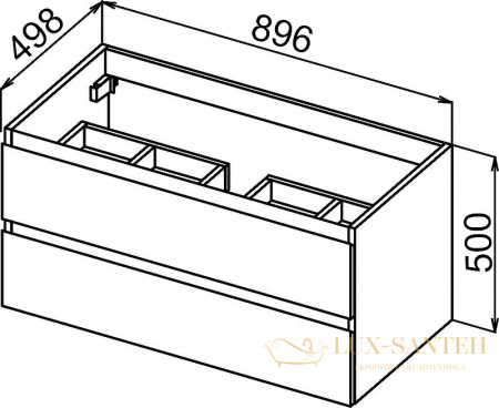 тумба под раковину cezares molveno molveno-90-2c-so-bg 90 см подвесная, bianco ghiaccio