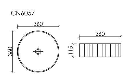 умывальник чаша накладная круглая белый, ceramica nova element 360*360*115мм cn6057