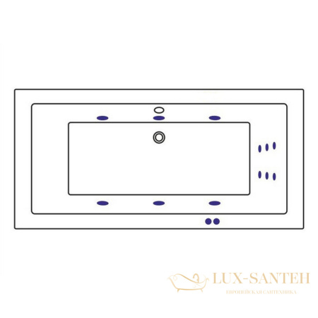 ванна whitecross savia duo 170x80 "line", 0103.170080.100.line.gl, белый