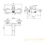 смеситель для ванны fima carlo frattini fit, f3384/1bs,настенный, излив 170 мм, белый матовый