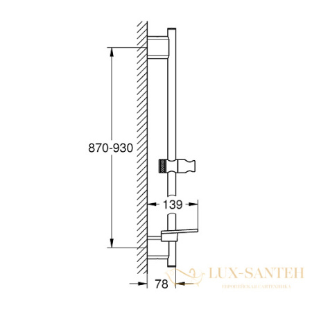 душевая штанга grohe rainshower smartactive 26603dc0 900 мм, сталь