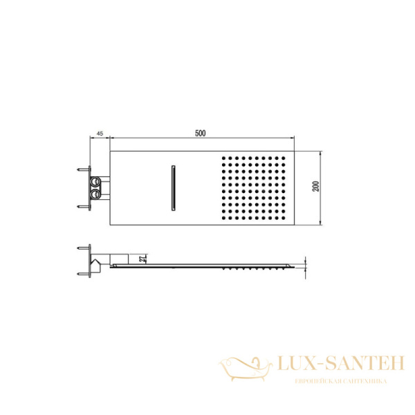 верхний душ rgw shower panels 21140364-01 sp-64, хром