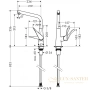 смеситель для кухни hansgrohe metris сталь 14822800