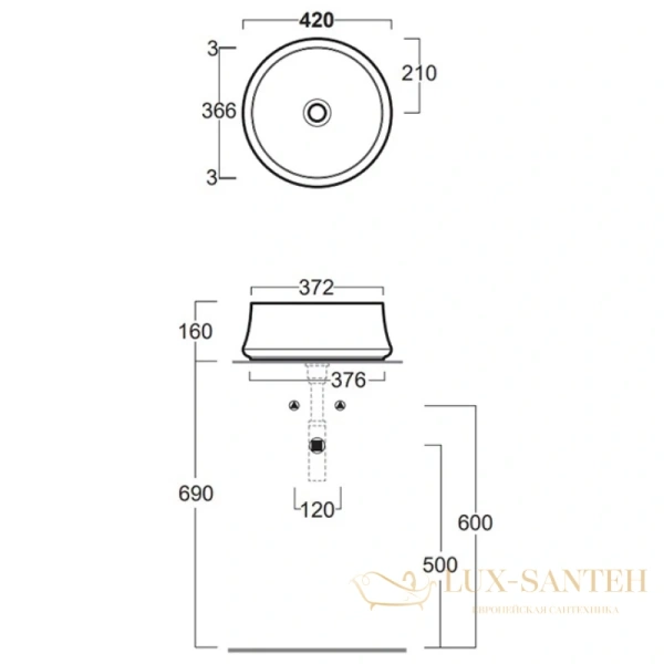 раковина simas sharp sh02bi*0 42x42 см, белый