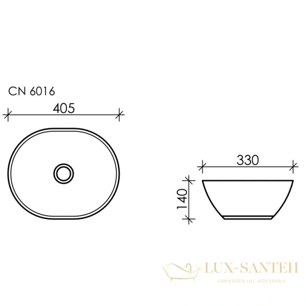 раковина ceramica nova element cn6016 40,5x33 см, белый