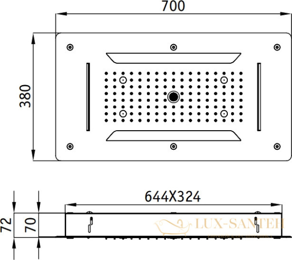 верхний душ rgw shower panels 21140271-01 sp-71, хром