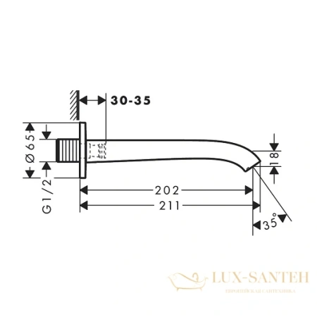 излив на ванну hansgrohe vivenis 75410700 белый матовый