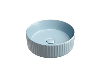умывальник чаша накладная круглая голубая матовая, ceramica nova element 360*360*115мм cn6057ml