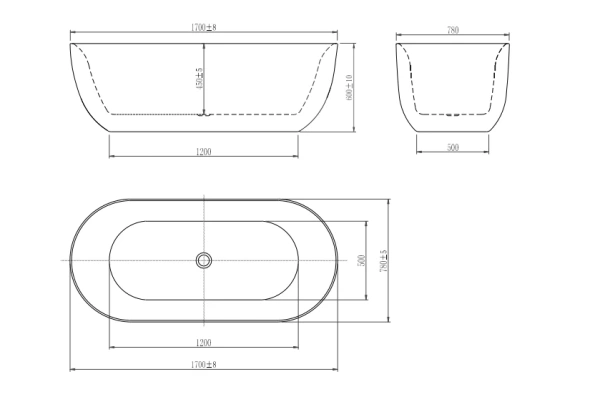 акриловая ванна aquatek афина 170x78 см aq-144778bl, отдельностоящая