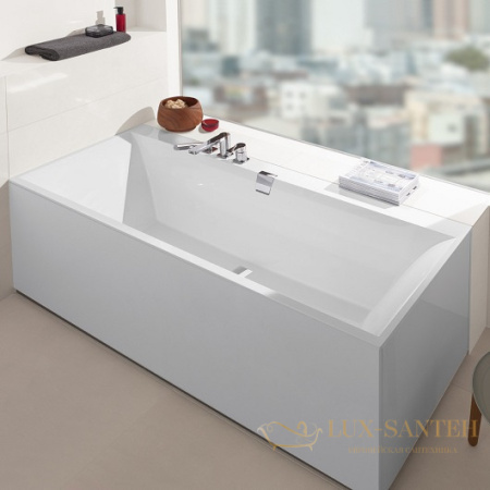 квариловая ванна villeroy & boch squaro edge 12 160х75 ubq160sqe2dv-01, белый alpin