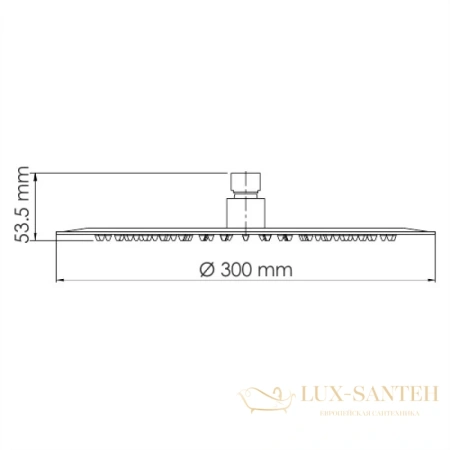 верхний душ wasserkraft elbe a160 300 мм, черный