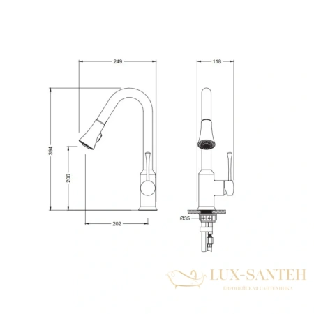 смеситель schein icon 50301/1039024 для кухни, хром