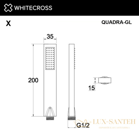 душевая лейка whitecross quadra-gl, золото