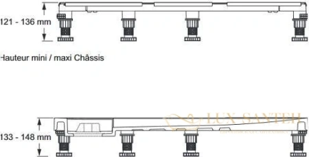 каркас для поддона jacob delafon flight neus e62525-ga