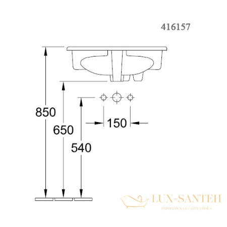 раковина встраиваемая сверху villeroy & boch o.novo 4161 57 01 560х405 мм, белый