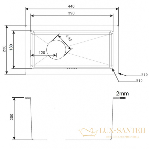 кухонная мойка zorg light bronze zl r 230440 bronze, бронза