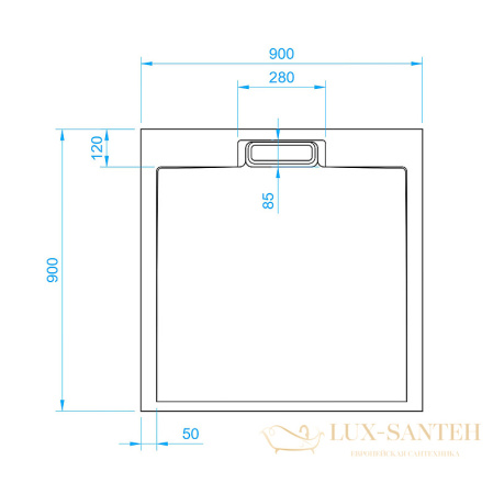 душевой поддон rgw stl 16211099-01 из искусственного камня stl-w 90x90, белый